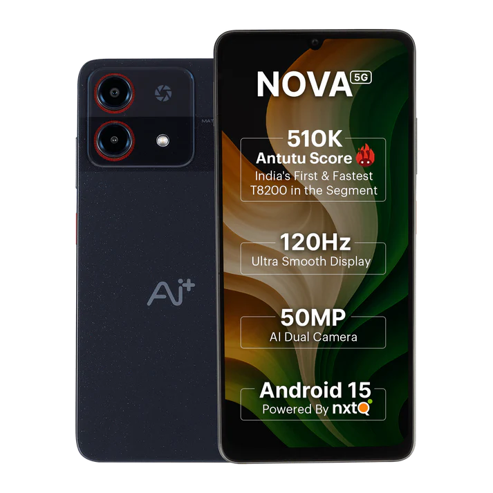 Ai+ Nova 5G unlocked (Black, 128 GB)  (6 GB RAM)