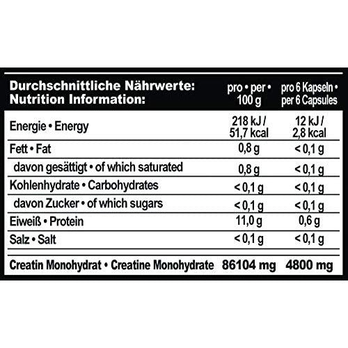 Nutrition information label for a supplement product
