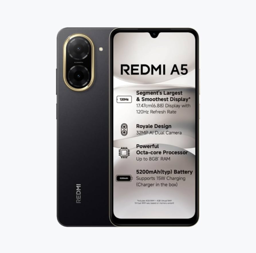 REDMI A5 unlocked (Just Black, 128 GB)  (4 GB RAM)