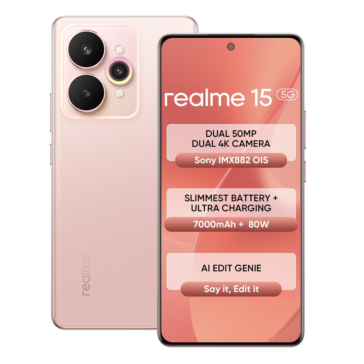 realme 15 5G unlocked (Silk Pink, 128 GB)  (8 GB RAM)