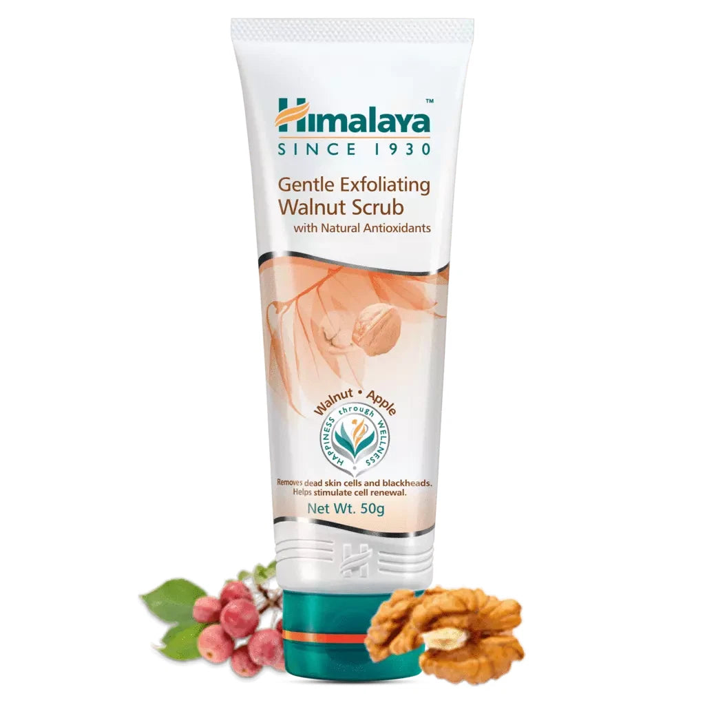 Himalaya Gentle Exfoliating Walnut Scrub removes blackheads, 50g