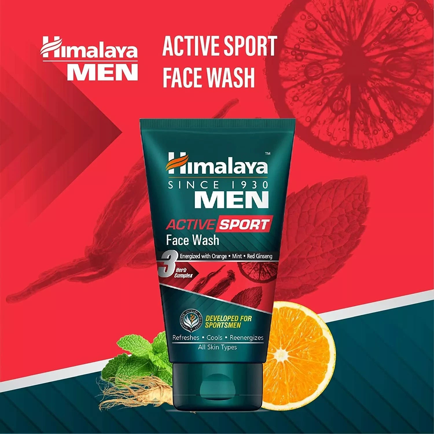3 x Himalaya Men Active Sport Face Wash For Sportsmen, All skin types 50ml