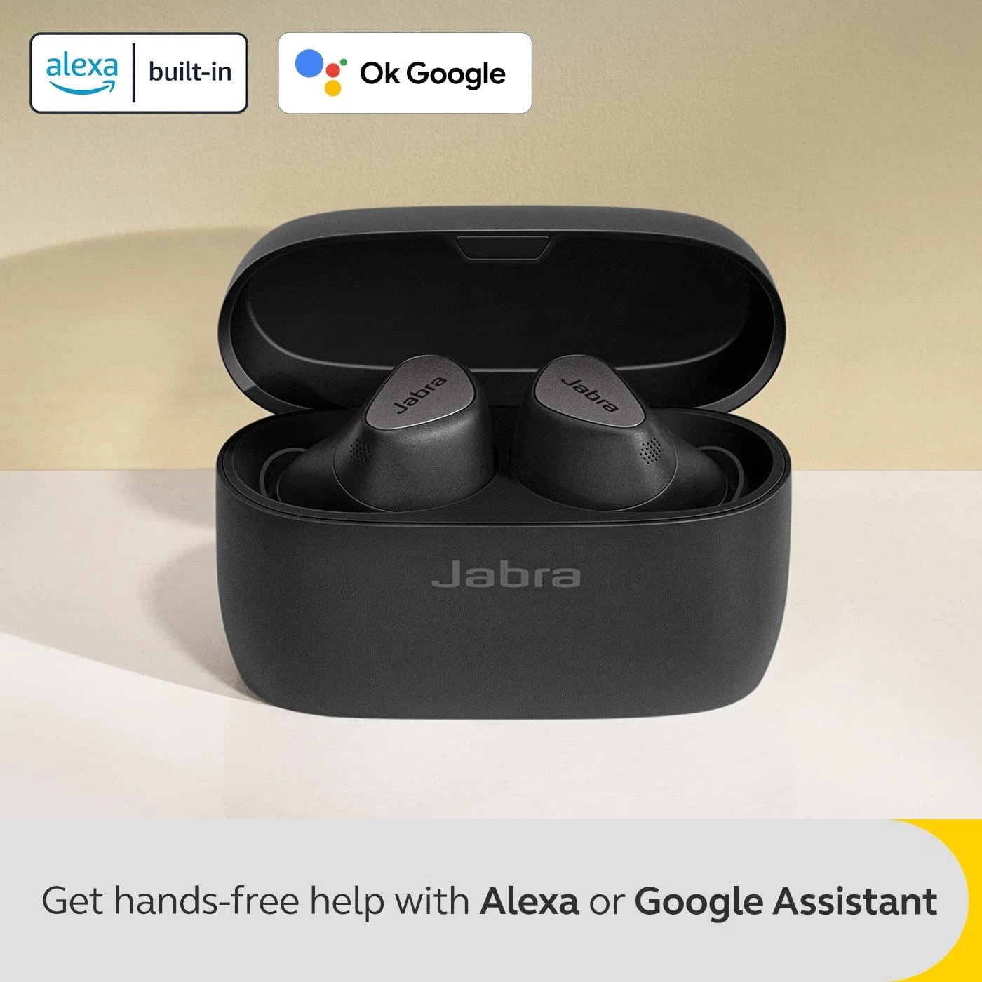 Open Box Jabra Elite 5 True Wireless in Ear Bluetooth Earbuds with ANC- Titanium Black
