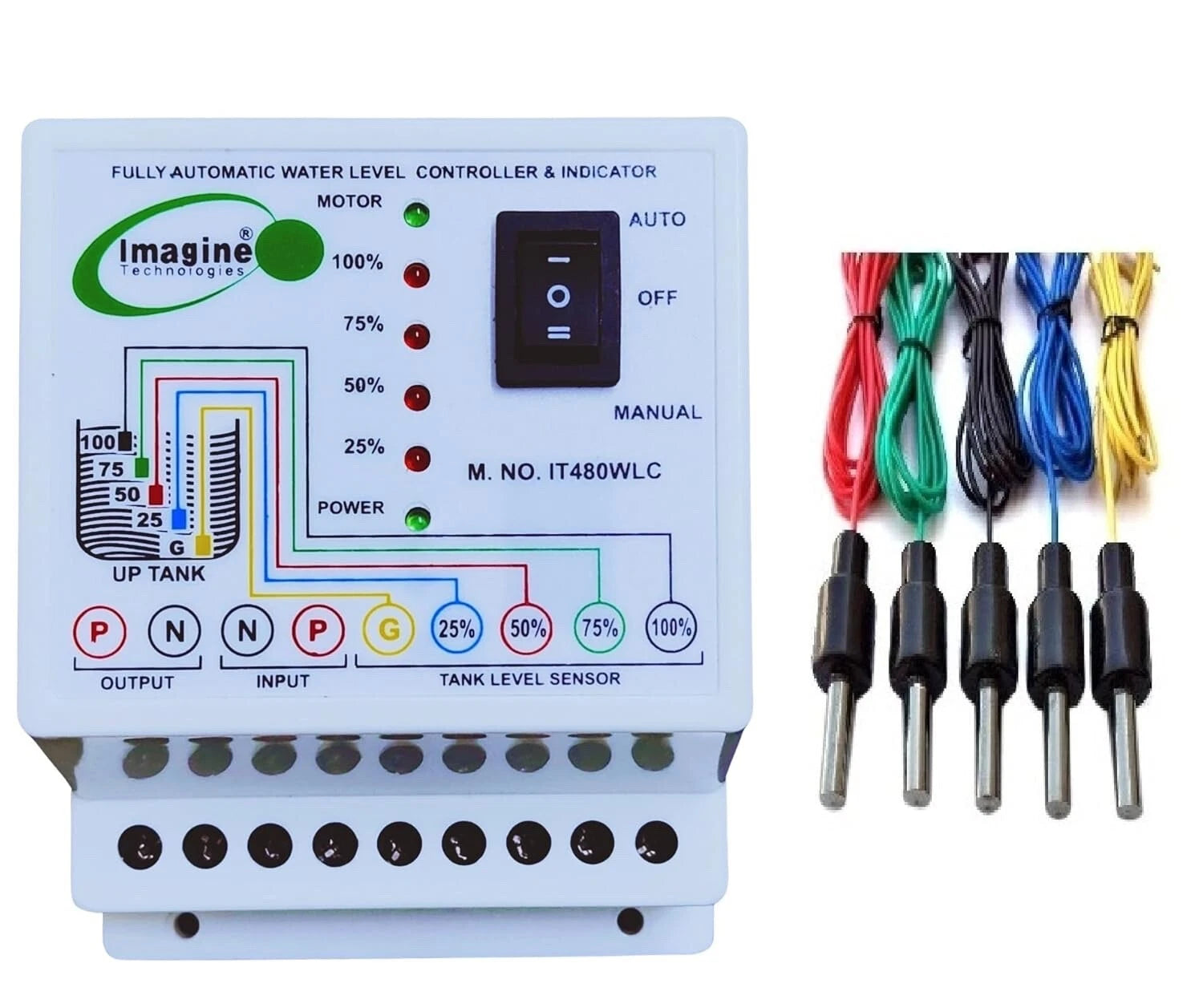 Fully Automatic Water Level Controller and 4 Level Indicator With 5 Nos Sensor
