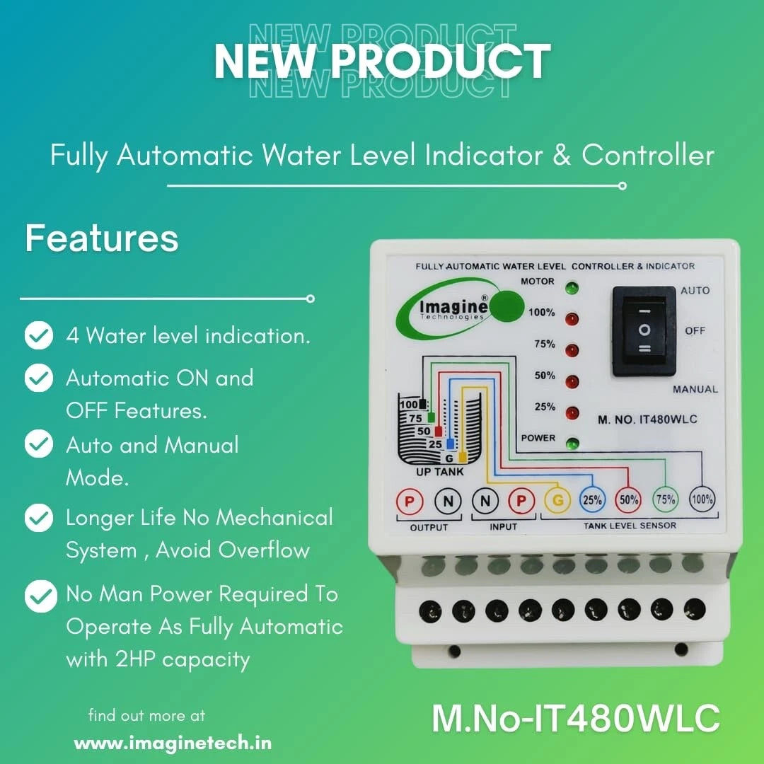 Fully Automatic Water Level Controller and 4 Level Indicator With 5 Nos Sensor