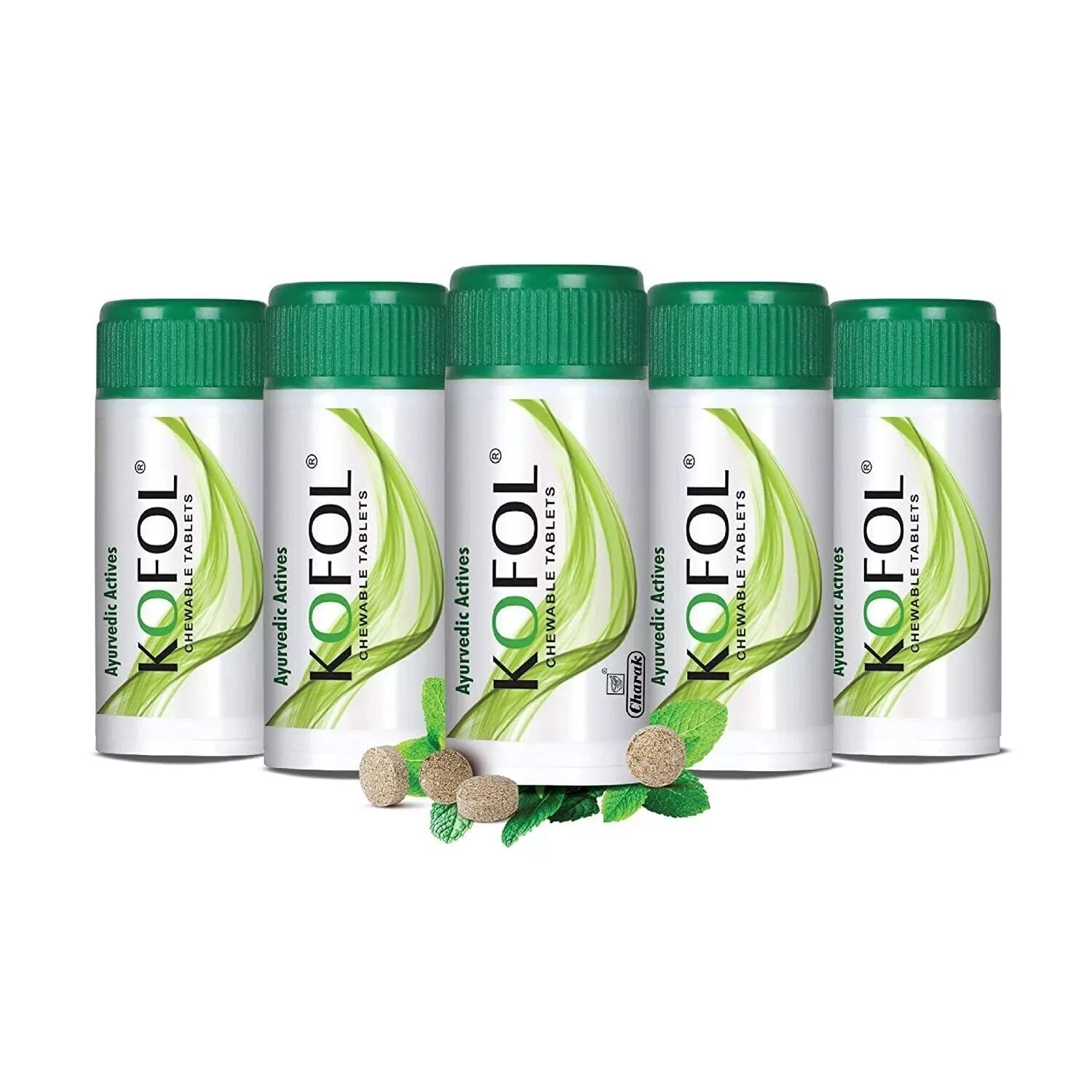 Charak Pharma KOFOL Ayurvedic 60 Pills for Sore Throat Pack Of 5