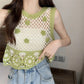 Hollow Knitted Short Inner Knitted Embroidery Sexy Small Sling Vest