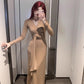 Pure Desire To Twist V-neck Long-sleeve Dress Women&