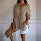 Lapel Long Sleeve Shirt Women&