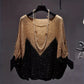Batwing Sleeve Top, Loose Fit Round Neck Knit Sweater For Spring And Fall