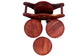 Jtku Handicraft01 Wooden Trolley Shaped Handmade Tea Coaster Set (Set of 6)