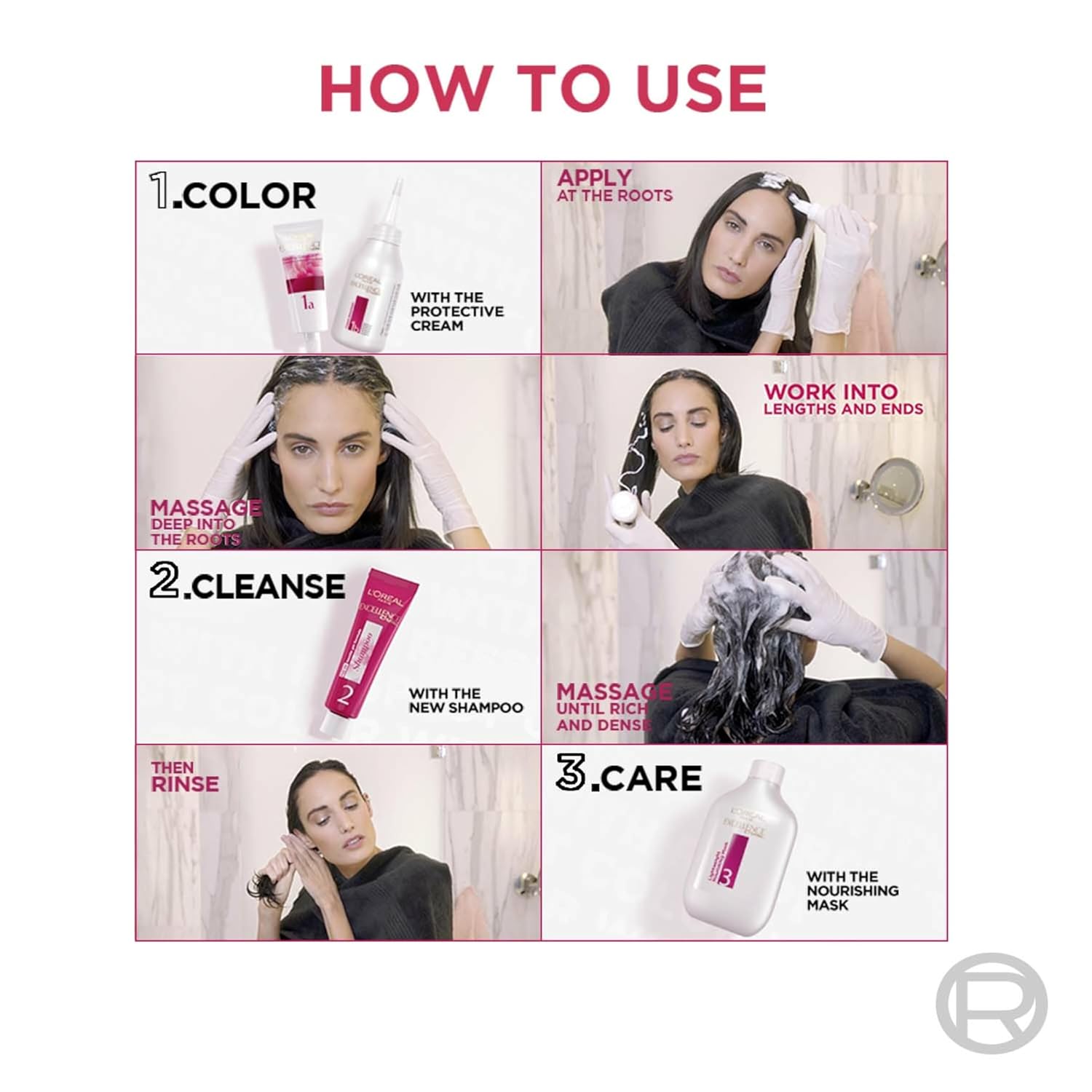 3 X L'Oréal Paris Excellence Crème Triple Care Hair Colour – Shade 1 Black