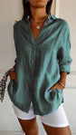 Lapel Long Sleeve Shirt Women&