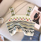 Hollow Knitted Short Inner Knitted Embroidery Sexy Small Sling Vest