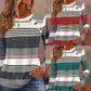 Casual Button Striped Long Sleeve Women&