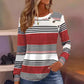 Casual Button Striped Long Sleeve Women&