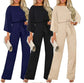 Fall Winter Fashion Batwing Long Sleeve Lace-up Women&