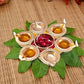 3 X Diya Shape Flower Decorative Urli Bowl