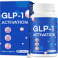 GLP-1 Activation dietary supplement bottle and packaging on a white background