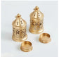 3 X Golden Decorative Lantern | Metal Tea Light Holder