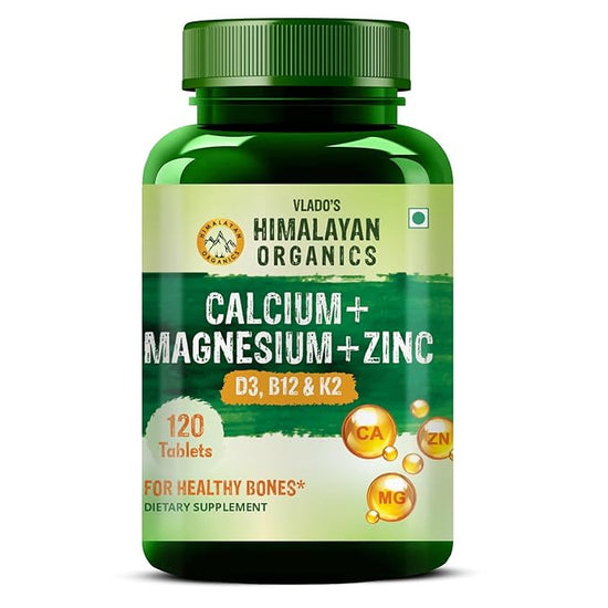 Himalayan Organics Calcium Magnesium Zinc Vitamin D3 & B12-120