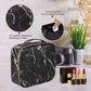 INOVERA Nylon Makeup Organizer Bag (Black Marble)