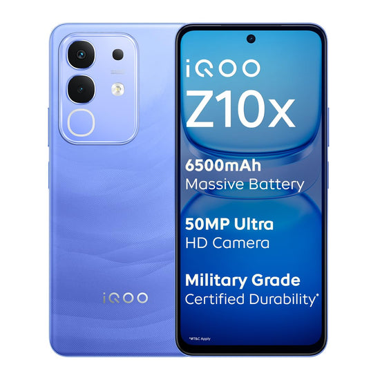 IQOO Z10X 5G débloqué (Ultramarine, 128 Go) (8 Go de RAM)