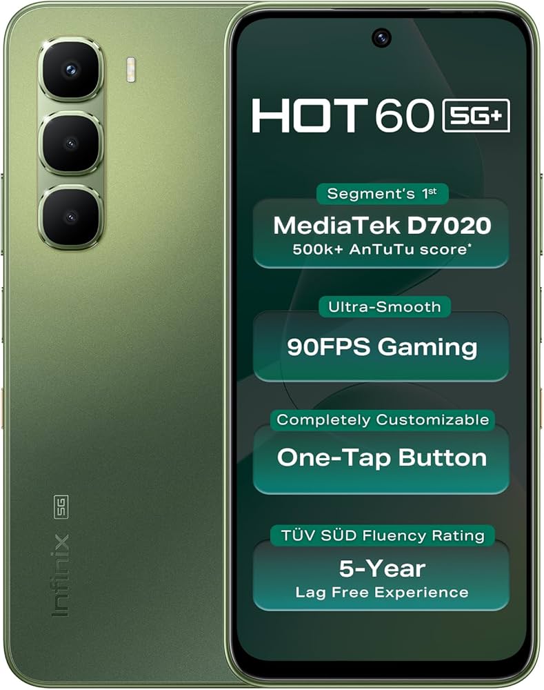 Infinix Hot 60 5G+ unlocked (Tundra Green, 128 GB)  (6 GB RAM)