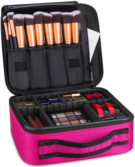 INOVERA Nylon Makeup Organizer Bag (Pink)