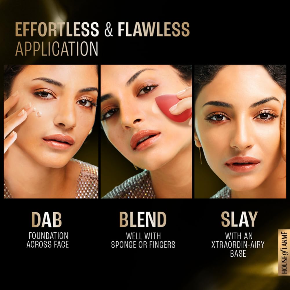 4 X Lakme Xtraordin‑airy Mattereal Mousse Foundation – 06 Almond Honey