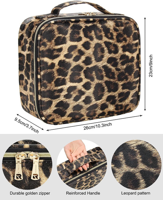 INOVERA Nylon Makeup Organizer Bag (Leopard Printed)