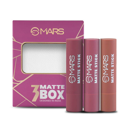 2 X MARS Matte Box Set of 3 Lipsticks – Peaches & Nudes