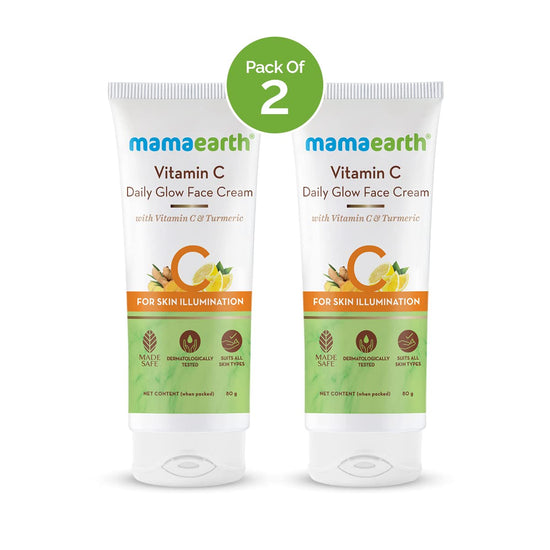 Mamaearth Vitamin C Daily Glow Face Cream With Vitamin C & Turmeric for Skin Illumination - Pack of 2
