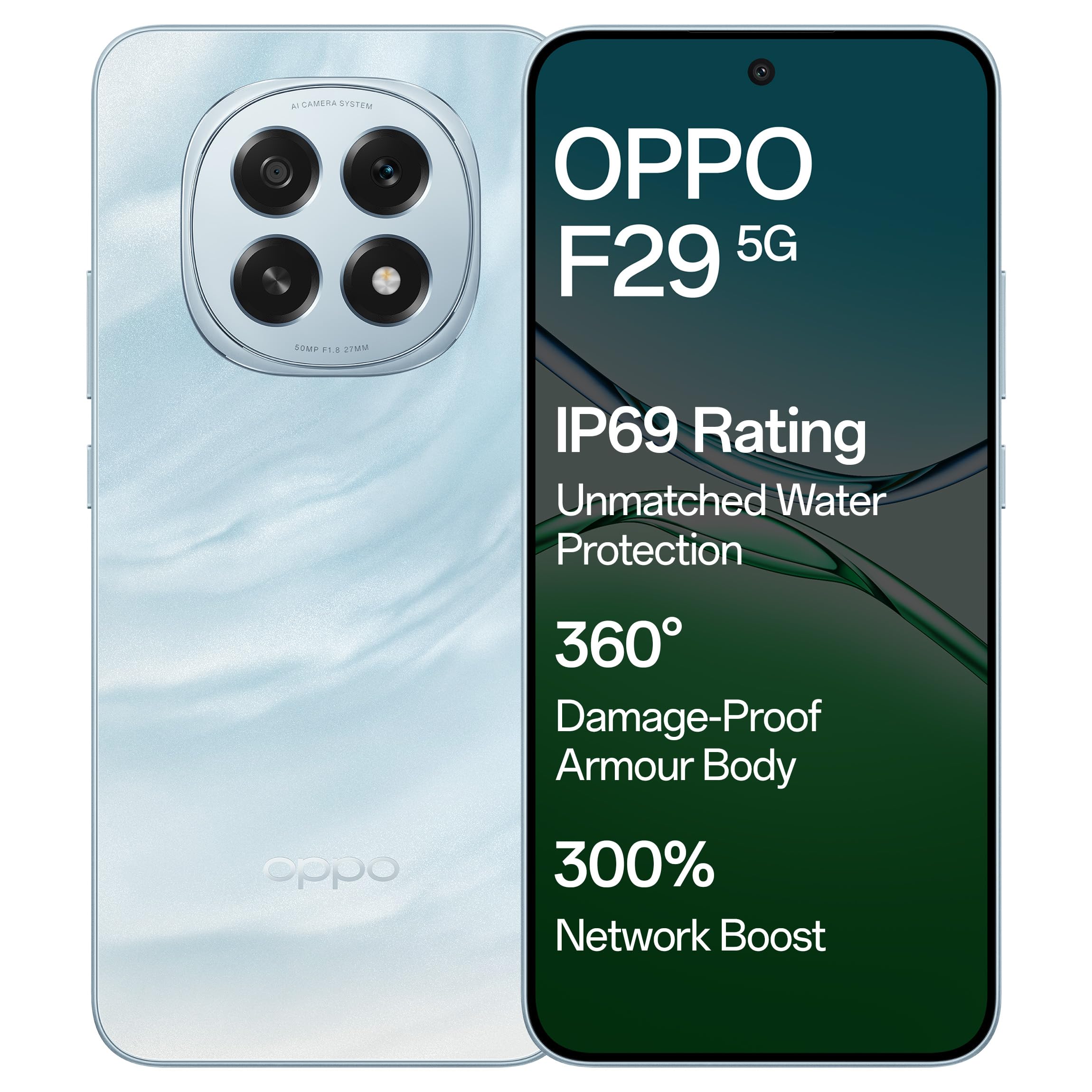 OPPO F29 5G unlocked(Glacier Blue, 256 GB)  (8 GB RAM)