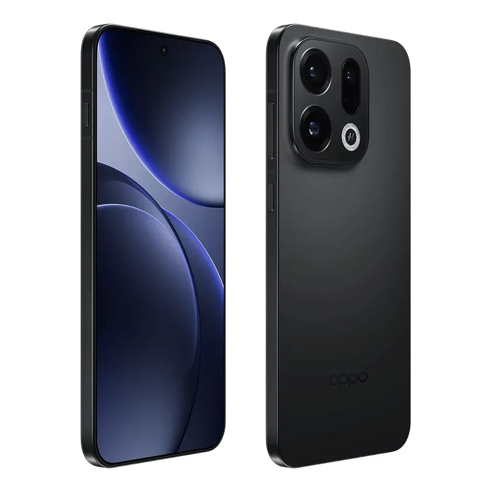 Oppo smartphone showing front and back design on a white background