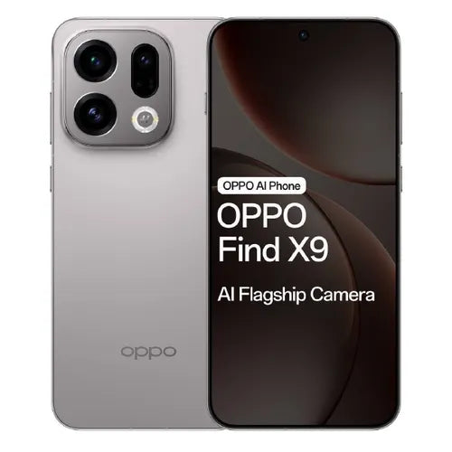 Oppo Find X9 smartphone showing front and back on a white background
