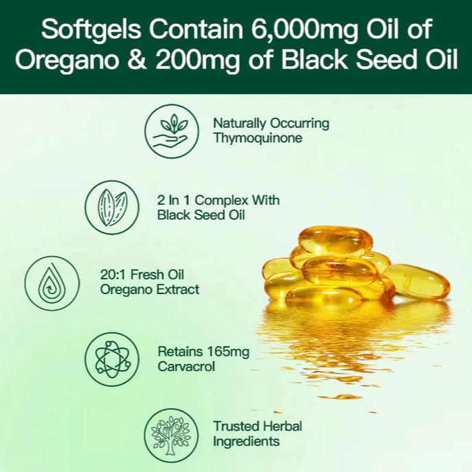 Vitamins with text detailing their ingredients and benefits on a green background
