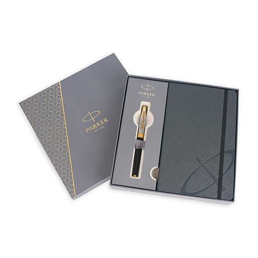Parker Aster Essential Black and Chrome Trim Roller Ball Pen