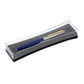 Parker Galaxy Stainless Steel Gold Trim Ball Pen - Blue Body