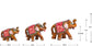 3 X Rushville Handicraft Elephant Set – 3 Piece