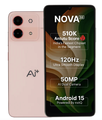 Ai+ Nova 5G unlocked (Pink, 128 GB)  (6 GB RAM)