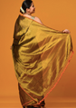 Gold-toned saree Solid saree with no border border