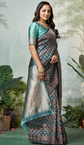 Ethnic Motifs Zari Woven Design Banarasi Saree