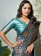 Ethnic Motifs Zari Woven Design Banarasi Saree