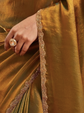 Solid saree with zari border border