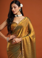 Solid saree with zari border border