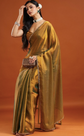 Solid saree with zari border border