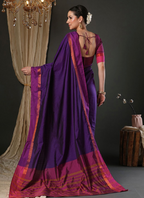 Woven Design Zari Silk Blend Taant Sarees