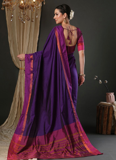 Woven Design Zari Silk Blend Taant Sarees