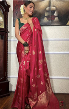 Woven Design Zari Heavy Work Kanjeevaram Saree